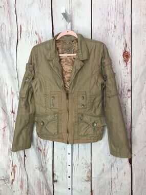 Twill Twenty Two Military Cargo Utility style zip up jacket